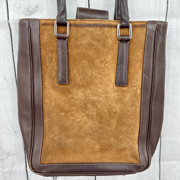 Coach Brown and Tan Leather Tote - Picture 6 of 13
